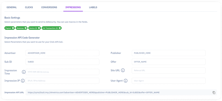 impression api url