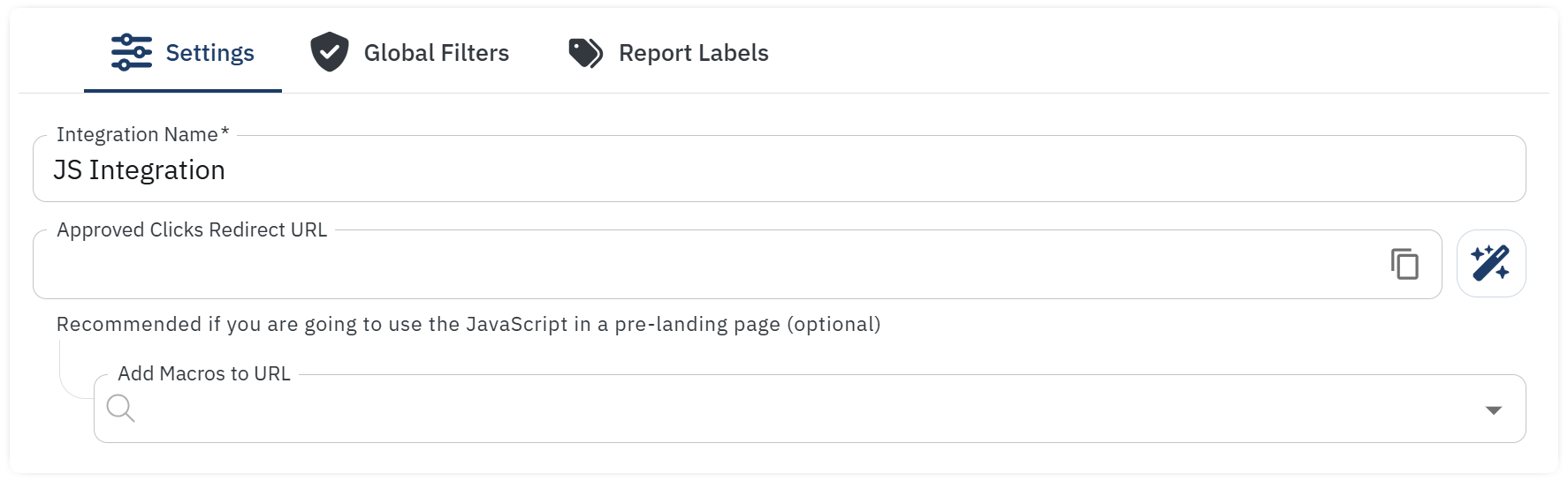 javascript integration
